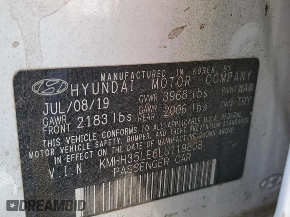 2020 Hyundai Elantra GT with VIN KMHH35LE6LU119808, listed as a Copart auction lot 51030714 with 46,660 mi miles and Clean Title. Bid and sale history available at carsss.com. Image 12.
