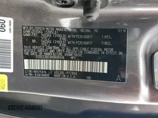 2017 Toyota Sienna L with VIN 5TDZZ3DC4HS808458, listed as a Copart auction lot 43667855 with 170,546 mi miles and Salvage Title. Bid and sale history available at DreamBid. Image 14.