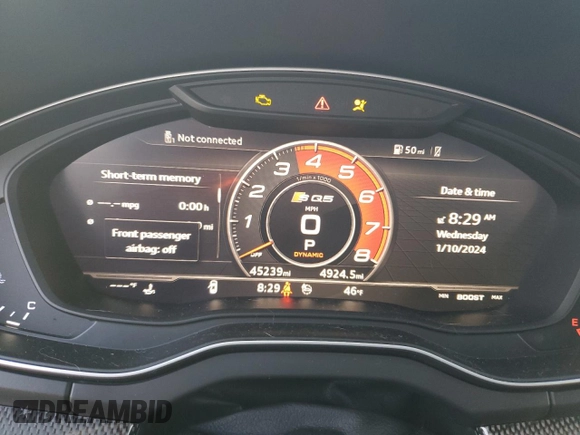 2018 Audi SQ5 Premium Plus with VIN WA1A4AFYXJ2225280, listed as a Copart auction lot 37912424 with 45,239 mi miles and . Bid and sale history available at DreamBid. Image 9.