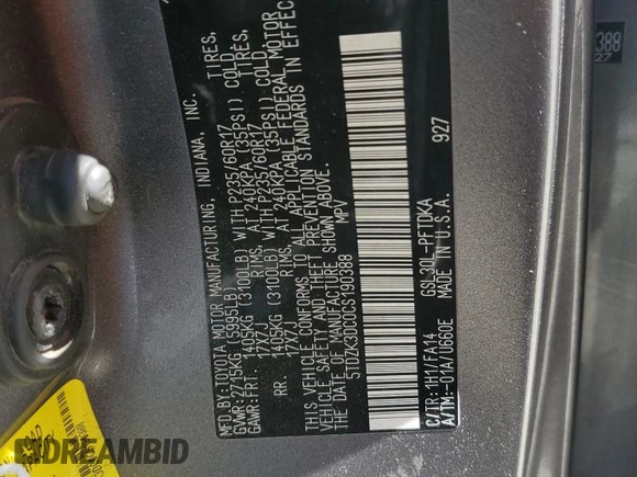 2012 Toyota Sienna с VIN 5TDZK3DC0CS190388, выставлен на аукционе Copart как лот 58564315 с пробегом 256 936 миль миль и Списание • Salvage title. История ставок и продаж доступна на DreamBid. Изображение 13.
