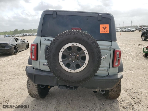 2023 Ford Bronco with VIN 1FMEE5DH3PLB94709, listed as a Copart auction lot 51641535 with 0 mi miles and Non Repairable. Bid and sale history available at carsss.com. Image 6.