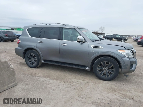 2018 Nissan Armada Platinum with VIN JN8AY2NFXJ9330364, listed as a IAAI auction lot 41572672 with 134,787 mi miles. Bid and sale history available at carsss.com. Image 13.