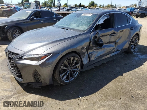 2024 Lexus IS 350 F Sport z VIN JTHGZ1B2XR5073495, wystawiony jako Copart lot #49634665 z przebiegiem 10 761 mil mil oraz Szkoda całkowita • Salvage title. Historia ofert i sprzedaży dostępna na DreamBid. Obrazek 1.