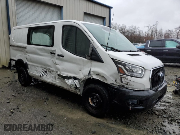 2023 Ford Transit Cargo with VIN 1FTBR1Y87PKA28570, listed as a Copart auction lot 77250383 with Not Provided miles and . Bid and sale history available at DreamBid. Image 4.
