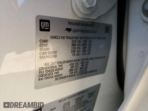 2021 Chevrolet Silverado 1500 LT Trail Boss with VIN 1GCPYFED0MZ339137, listed as a Copart auction lot 48218085 with 90,611 mi miles and Salvage Title. Bid and sale history available at DreamBid. Image 15.