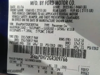 2016 Ford Fusion SE with VIN 3FA6P0H72GR309766, listed as a IAAI auction lot 41865478 with 134,580 mi miles. Bid and sale history available at carsss.com. Image 9.