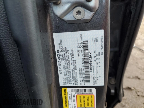 2017 Ford Fusion SE with VIN 3FA6P0HD6HR396661, listed as a Copart auction lot 53913075 with 71,646 mi miles and Clean Title. Bid and sale history available at carsss.com. Image 12.