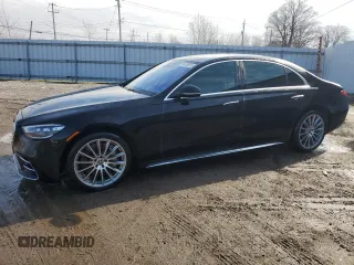 2022 Mercedes-Benz S S 580 with VIN W1K6G7GB7NA079745, listed as a Copart auction lot 88759915 with 53,394 mi miles and Clean Title. Bid and sale history available at carsss.com. Image 1.