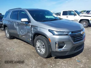 2023 Chevrolet Traverse LT Cloth with VIN 1GNERGKWXPJ104352, listed as a IAAI auction lot 42291288 with 43,060 mi miles and . Bid and sale history available at DreamBid. Image 1.