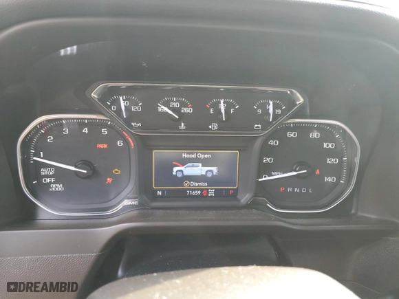 2019 GMC Sierra 1500 SLT with VIN 3GTU9DEL8KG134416, listed as a Copart auction lot 46343595 with 71,659 mi miles and Salvage Title. Bid and sale history available at carsss.com. Image 9.