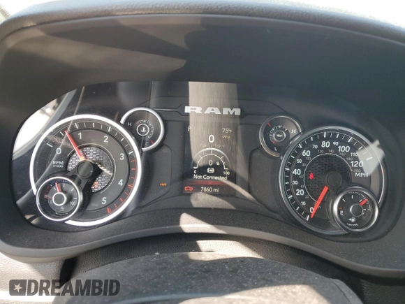 2024 Ram 2500 Tradesman with VIN 3C6UR5CL0RG317948, listed as a Copart auction lot 49106985 with 7,860 mi miles and Salvage Title. Bid and sale history available at carsss.com. Image 9.