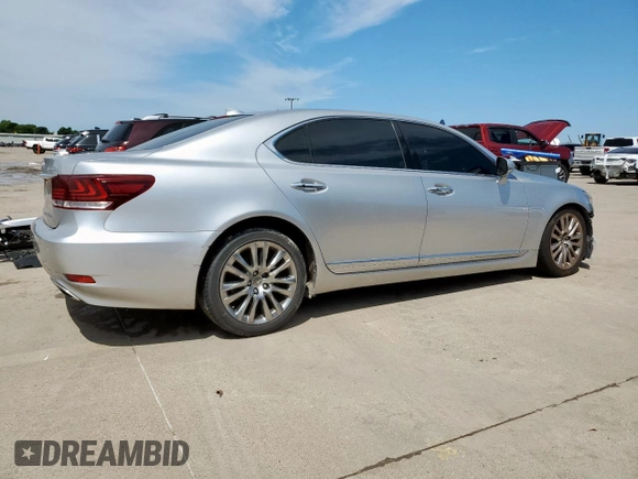 2015 Lexus LS 460 L with VIN JTHGL5EF0F5054330, listed as a Copart auction lot 58452815 with 112,170 mi miles and Salvage title. Bid and sale history available at DreamBid. Image 3.