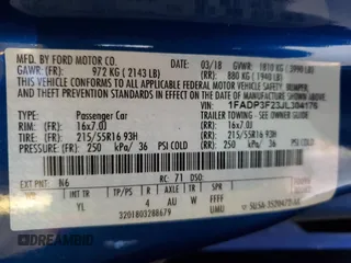 2018 Ford Focus SE with VIN 1FADP3F23JL304176, listed as a Copart auction lot 55462755 with 87,023 mi miles and Clean Title. Bid and sale history available at carsss.com. Image 12.