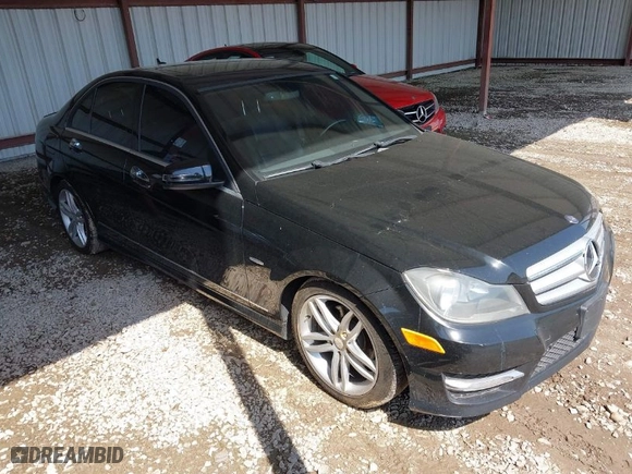 2012 Mercedes-Benz C-Class C 250 Sport with VIN WDDGF4HB4CR221410, listed as a IAAI auction lot 42030206 with 184,007 mi miles. Bid and sale history available at carsss.com. Image 1.