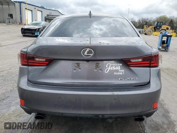 2016 Lexus IS 200t with VIN JTHBA1D22G5017188, listed as a Copart auction lot 51459035 with 162,642 mi miles and Salvage Title. Bid and sale history available at DreamBid. Image 6.