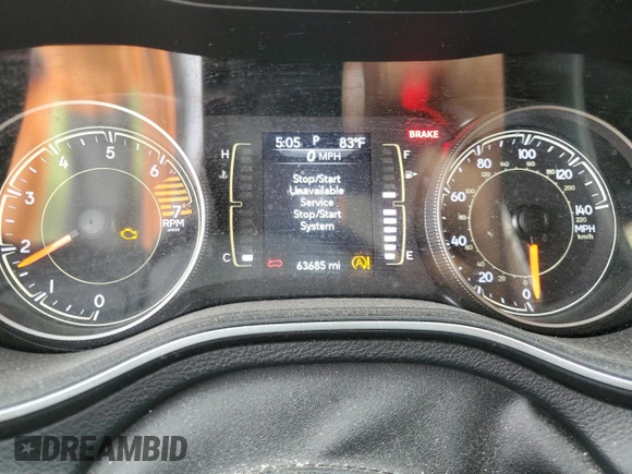 2020 Jeep Cherokee Altitude with VIN 1C4PJLLB4LD581137, listed as a Copart auction lot 55082395 with 63,685 mi miles and Salvage title. Bid and sale history available at DreamBid. Image 9.