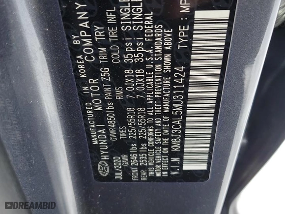 2021 Hyundai Tucson Limited with VIN KM8J3CAL5MU311424, listed as a Copart auction lot 44607105 with 43,373 mi miles and Non Repairable. Bid and sale history available at carsss.com. Image 14.