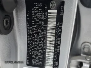 2020 Toyota Camry SE z VIN 4T1G11AK3LU863112, wystawiony jako Copart lot #54119205 z przebiegiem 44 270 mil mil oraz Szkoda całkowita • Salvage title. Historia ofert i sprzedaży dostępna na DreamBid. Obrazek 12.