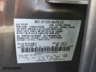 2005 Ford Five Hundred SEL with VIN 1FAFP24115G160347, listed as a Copart auction lot 72125594 with 222,715 mi miles and Salvage Title. Bid and sale history available at carsss.com. Image 12.