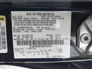 2018 Ford Fusion SE with VIN 3FA6P0HD9JR195794, listed as a IAAI auction lot 41915478 with 66,179 mi miles. Bid and sale history available at carsss.com. Image 9.