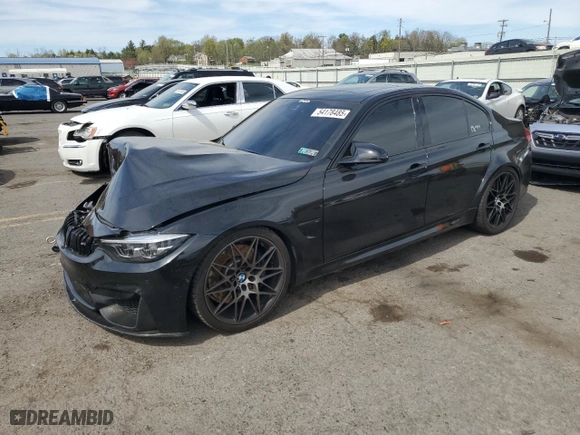 2018 BMW M3 with VIN WBS8M9C53J5L00440, listed as a Copart auction lot 54178485 with 47,451 mi miles and Salvage Title. Bid and sale history available at carsss.com. Image 1.