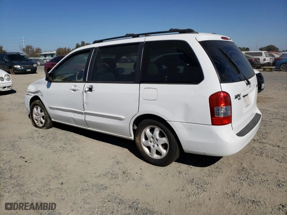 2001 Mazda MPV DX with VIN JM3LW28Y210191351, listed as a Copart auction lot 76133494 with 172,172 mi miles and Salvage Title. Bid and sale history available at carsss.com. Image 2.