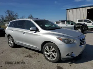 2013 Infiniti JX35 with VIN 5N1AL0MM5DC301162, listed as a Copart auction lot 49324205 with 137,407 mi miles and Salvage Title. Bid and sale history available at carsss.com. Image 4.
