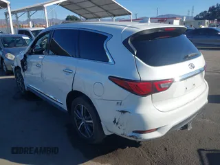 2019 Infiniti QX60 LUXE with VIN 5N1DL0MN9KC515168, listed as a IAAI auction lot 41354634 with 84,173 mi miles. Bid and sale history available at carsss.com. Image 3.