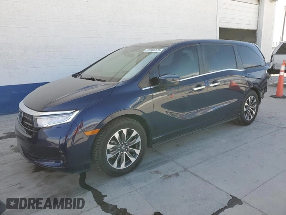 2022 Honda Odyssey EX-L z VIN 5FNRL6H71NB061658, wystawiony jako Copart lot #52260775 z przebiegiem 28 494 mil mil oraz Szkoda całkowita • Salvage title. Historia ofert i sprzedaży dostępna na DreamBid. Obrazek 1.