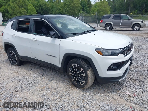 2024 Jeep Compass Limited z VIN 3C4NJDCN0RT594865, wystawiony jako IAAI lot #42731726 z przebiegiem Nie podano mil oraz . Historia ofert i sprzedaży dostępna na DreamBid. Obrazek 1.