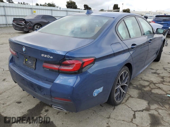 2021 BMW 5 Series 530e with VIN WBA13AG00MCF76425, listed as a Copart auction lot 43806474 with Not Provided miles and . Bid and sale history available at DreamBid. Image 3.