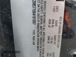 2008 Pontiac G6 GXP with VIN 1G2ZM577084181587, listed as a Copart auction lot 82910964 with 54,630 mi miles and Salvage Title. Bid and sale history available at DreamBid. Image 15.