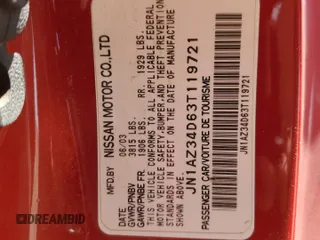 2003 Nissan 350Z Enthusiast with VIN JN1AZ34D63T119721, listed as a Copart auction lot 54730245 with 171,342 mi miles and Salvage Title. Bid and sale history available at carsss.com. Image 12.