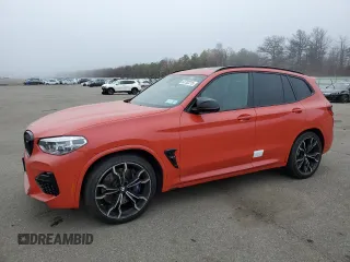2020 BMW X3 M Competition with VIN 5YMTS0C07LLT10174, listed as a Copart auction lot 50702215 with 65,111 mi miles and Salvage Title. Bid and sale history available at carsss.com. Image 1.