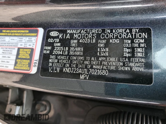 2020 Kia Soul LX with VIN KNDJ23AU1L7021680, listed as a Copart auction lot 47815055 with 23,293 mi miles and Salvage Title. Bid and sale history available at carsss.com. Image 13.