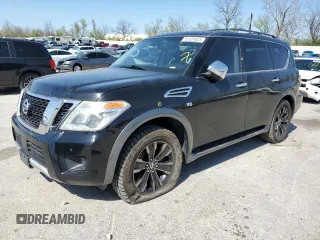 2017 Nissan Armada Platinum with VIN JN8AY2NE3H9706565, listed as a Copart auction lot 52124855 with 126,592 mi miles and Clean Title. Bid and sale history available at carsss.com. Image 1.