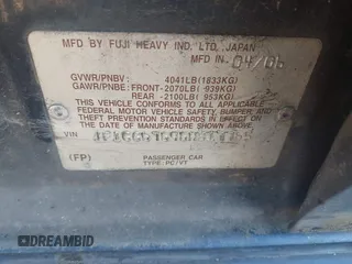 2006 Subaru Impreza i z VIN JF1GG67696H817765, wystawiony jako IAAI lot #41769193 z przebiegiem 171 855 mil mil oraz . Historia ofert i sprzedaży dostępna na DreamBid. Obrazek 9.