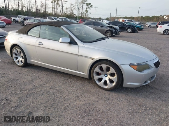 2004 BMW 6 Series 645Ci with VIN WBAEK73444B320856, listed as a IAAI auction lot 41718919 with 185,052 mi miles. Bid and sale history available at carsss.com. Image 1.