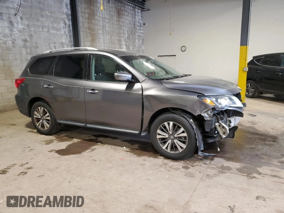 2017 Nissan Pathfinder SV with VIN 5N1DR2MM4HC695511, listed as a Copart auction lot 53692755 with 90,148 mi miles and Salvage title. Bid and sale history available at DreamBid. Image 4.