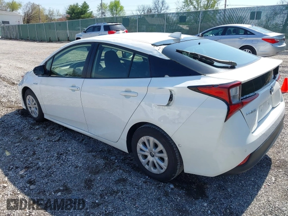 2022 Toyota Prius L Eco with VIN JTDKAMFUXN3159170, listed as a IAAI auction lot 41930288 with 53,414 mi miles and . Bid and sale history available at DreamBid. Image 3.