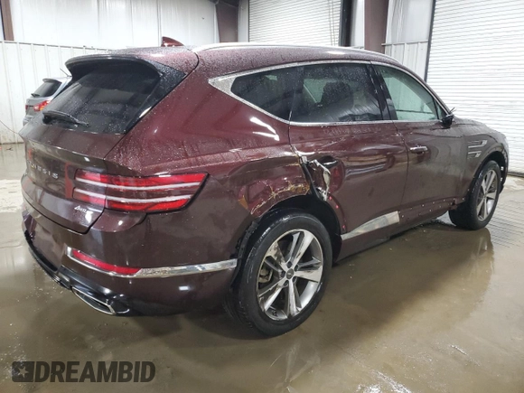 2021 Genesis GV80 with VIN KMUHBDSB4MU035199, listed as a Copart auction lot 45093945 with 49,434 mi miles and Clean Title. Bid and sale history available at carsss.com. Image 3.