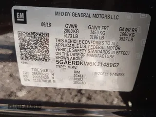 2019 Buick Enclave Essence with VIN 5GAERBKW6KJ148967, listed as a IAAI auction lot 41846879 with 58,108 mi miles and . Bid and sale history available at carsss.com. Image 9.