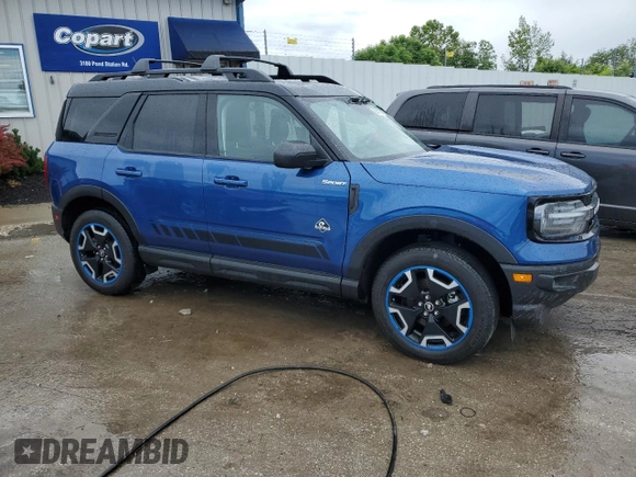 2024 Ford Bronco Sport Outer Banks z VIN 3FMCR9C67RRF01581, wystawiony jako Copart lot #58471135 z przebiegiem 17 056 mil mil oraz Szkoda całkowita • Salvage title. Historia ofert i sprzedaży dostępna na DreamBid. Obrazek 4.