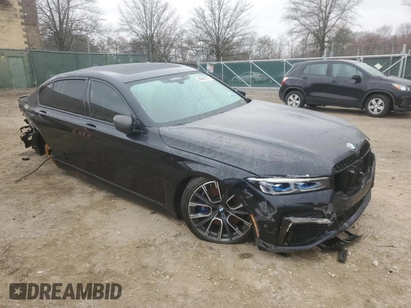 2020 BMW 7 Series 750i xDrive with VIN WBA7U2C08LCD52255, listed as a Copart auction lot 48948745 with 71,030 mi miles and Salvage Title. Bid and sale history available at carsss.com. Image 4.