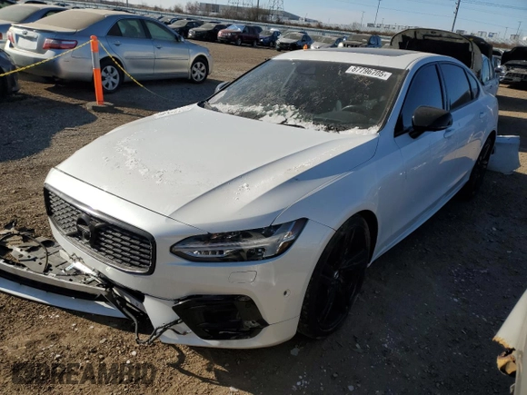 2020 Volvo S90 R-Design with VIN LVYA22MT5LP174097, listed as a Copart auction lot 87796705 with 43,079 mi miles and Salvage Title. Bid and sale history available at carsss.com. Image 1.