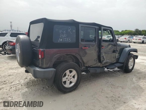 2017 Jeep Wrangler Unlimited Sport with VIN 1C4HJWDG5HL597733, listed as a Copart auction lot 59278195 with 99,156 mi miles and Salvage title. Bid and sale history available at DreamBid. Image 3.