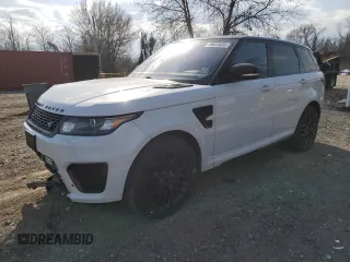 2016 Land Rover Range Rover Sport SVR z VIN SALWZ2EF9GA586204, wystawiony jako Copart lot #49633635 z przebiegiem 86 019 mil mil oraz Szkoda całkowita • Salvage title. Historia ofert i sprzedaży dostępna na DreamBid. Obrazek 1.