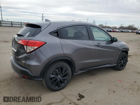 2022 Honda HR-V Sport with VIN 3CZRU6H1XNM734008, listed as a Copart auction lot 50992365 with 143,569 mi miles and Salvage Title. Bid and sale history available at carsss.com. Image 3.