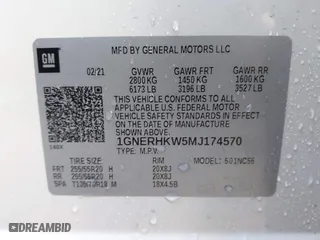 2021 Chevrolet Traverse LT Leather with VIN 1GNERHKW5MJ174570, listed as a IAAI auction lot 41250400 with 80,689 mi miles. Bid and sale history available at carsss.com. Image 9.