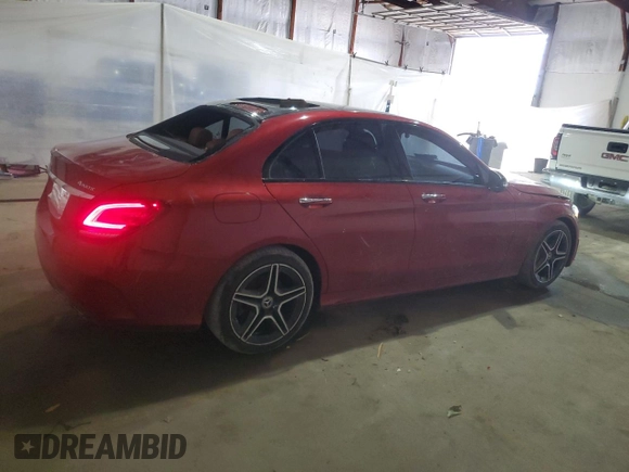 2019 Mercedes-Benz C 300 with VIN 55SWF8EB1KU299857, listed as a Copart auction lot 58510375 with 68,775 mi miles and Salvage title. Bid and sale history available at DreamBid. Image 3.
